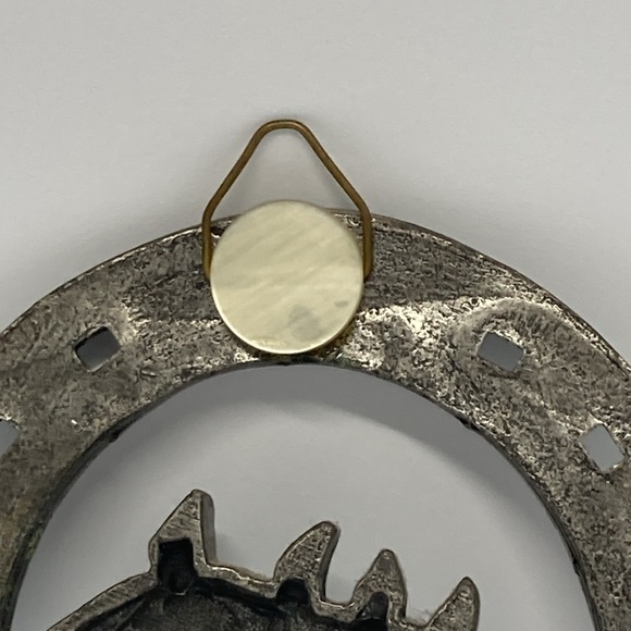 Vintage Signed Horseshoe Horse Cast Iron Hanging Decor - Picture 4 of 8